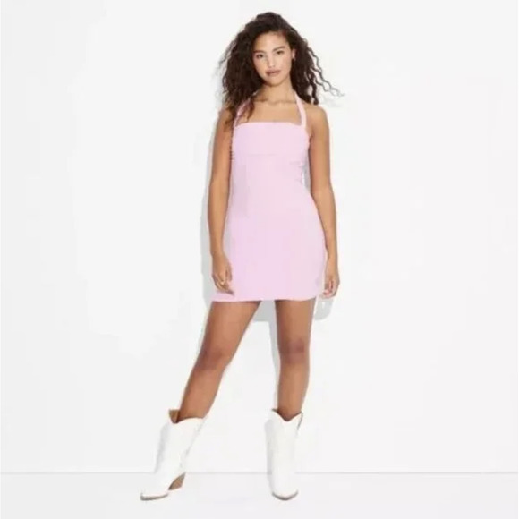 WILD FABLE ButterBliss Halter Dress - Pink, NWT - Picture 1 of 3